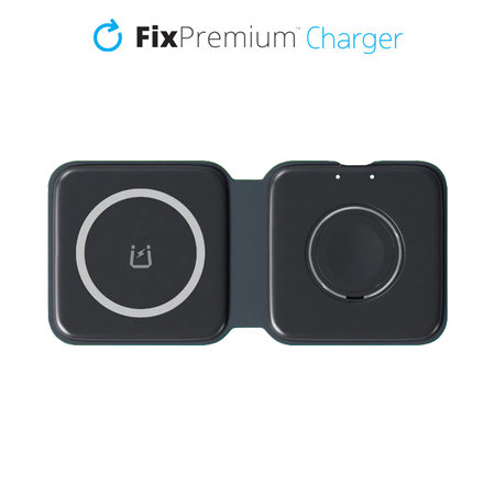 FixPremium - MagSafe Duo pre iPhone a Apple Watch, čierna