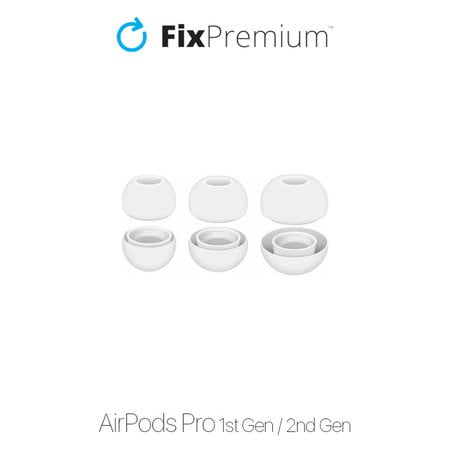 FixPremium - Vymeniteľné Gumičky pre AirPods Pro - Set 3ks (L, S, XS), biela