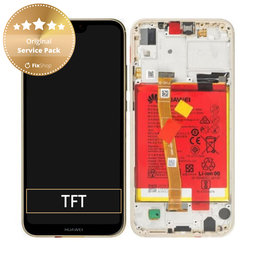 Huawei P20 Lite - LCD Displej + Dotykové Sklo + Rám + Batéria (Gold) - 02351WRN Genuine Service Pack