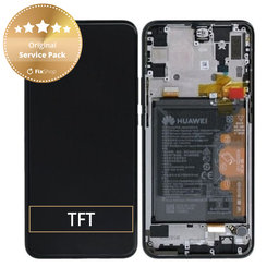 Huawei P Smart Z, Y9 Prime (2019) - LCD Displej + Dotykové Sklo + Rám + Batéria (Midnight Black) - 02352RRF Genuine Service Pack