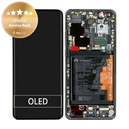 Huawei P40 Pro - LCD Displej + Dotykové Sklo + Rám + Batéria + Senzor Odtlačku Prsta (Black) - 02353PJG Genuine Service Pack