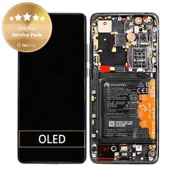 Huawei P40 Pro Plus - LCD Displej + Dotykové sklo + Rám + Batéria + Senzor Odtlačku Prsta (Ceramic Black) - 02353RVJ Genuine Service Pack