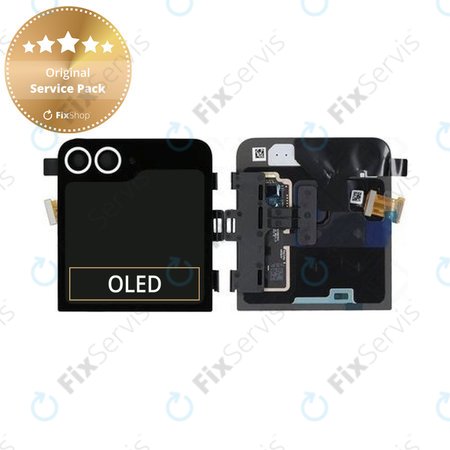 Samsung Galaxy Z Flip 6 F741B - LCD Displej + Dotykové Sklo + Rám (Vonkajší) (White) - GH97-30012F Genuine Service Pack