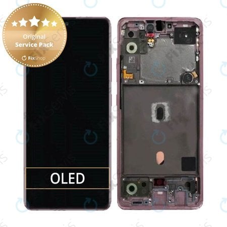 Samsung Galaxy A51 5G A516B - LCD Displej + Dotykové Sklo + Rám (Prism Cube Pink) - GH82-23100C, GH82-23124C Genuine Service Pack