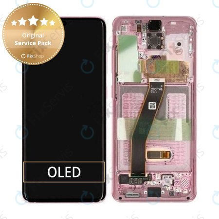 Samsung Galaxy S20 G980F - LCD Displej + Dotykové Sklo + Rám (Cloud Pink) - GH82-22123C, GH82-22131C, GH82-31432C, GH82-31433C Genuine Service Pack