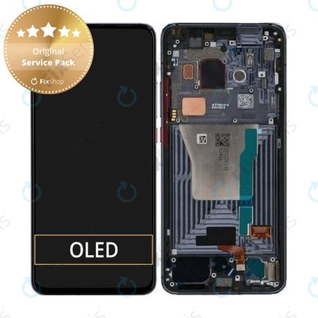 Xiaomi Pocophone F2 Pro - LCD Displej + Dotykové Sklo + Rám (Cyber Grey) - 56000G0J1100 Genuine Service Pack