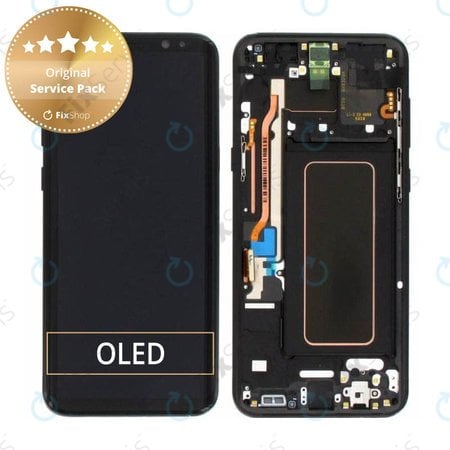 Samsung Galaxy S8 Plus G955F - LCD Displej + Dotykové Sklo + Rám (Midnight Black) - GH97-20470A, GH97-20564A, GH97-20565A Genuine Service Pack