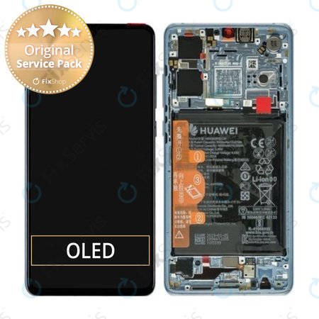 Huawei P30 - LCD Displej + Dotykové Sklo + Rám + Batéria (Breathing Crystal) - 02352NLP, 02354HMF Genuine Service Pack