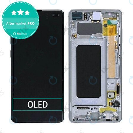 Samsung Galaxy S10 Plus G975F - LCD Displej + Dotykové Sklo + Rám (Prism Black) OLED