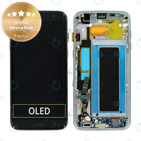 Samsung Galaxy S7 Edge G935F - LCD Displej + Dotykové Sklo + Rám (Black) - GH97-18533A, GH97-18594A, GH97-18767A Genuine Service Pack