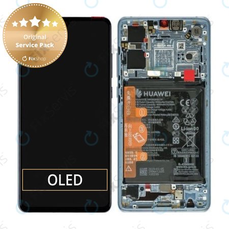 Huawei P30 - LCD Displej + Dotykové Sklo + Rám + Batéria (Breathing Crystal) - 02352NLP, 02354HMF, 02354KUB Genuine Service Pack