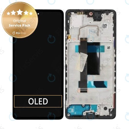 Xiaomi Redmi Note 12 Pro 5G - LCD Displej + Dotykové Sklo + Rám (Midnight Black) - 5600010M1600 Genuine Service Pack