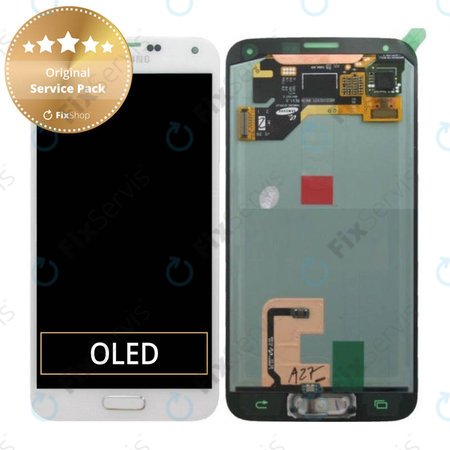 Samsung Galaxy S5 G900F - LCD Displej + Dotykové Sklo (Shimmery White) - GH97-15959A, GH97-15734A Genuine Service Pack