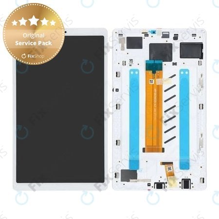 Samsung Galaxy Tab A7 Lite LTE T225 - LCD Displej + Dotykové Sklo + Rám (Silver) - GH81-20633A Genuine Service Pack