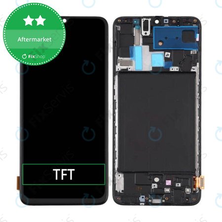 Samsung Galaxy A70 A705F - LCD Displej + Dotykové Sklo + Rám (Black) TFT