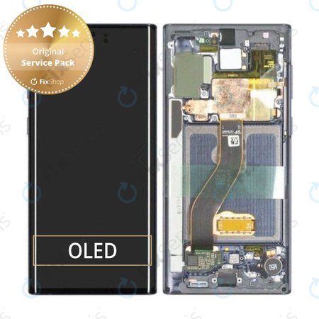 Samsung Galaxy Note 10 - LCD Displej + Dotykové Sklo + Rám (Aura White) - GH82-20818B, GH82-20817B Genuine Service Pack