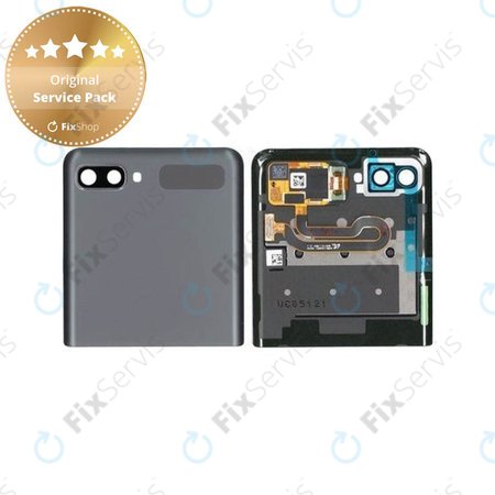 Samsung Galaxy Z Flip 5G F707B - LCD Displej + Dotykové Sklo + Rám (Vonkajší) (Mystic Gray) - GH96-13806A Genuine Service Pack