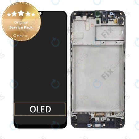 Samsung Galaxy M31 M315F - LCD Displej + Dotykové Sklo + Rám (Space Black) - GH82-22405A, GH82-22631A Genuine Service Pack