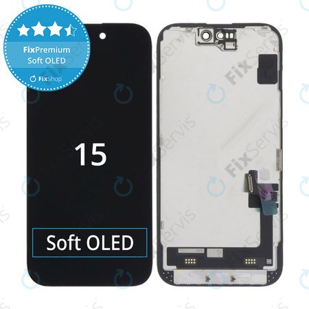 Apple iPhone 15 - LCD Displej + Dotykové Sklo + Rám Soft OLED FixPremium