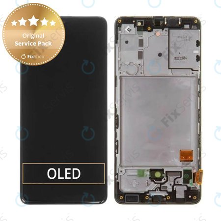 Samsung Galaxy A41 A415F - LCD Displej + Dotykové Sklo + Rám (Prism Crush Black) - GH82-22860A, GH82-23019A Genuine Service Pack