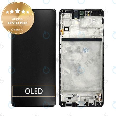 Samsung Galaxy M53 5G M536B - LCD Displej + Dotykové Sklo + Rám (Black) - GH82-28812A, GH82-28895A Genuine Service Pack